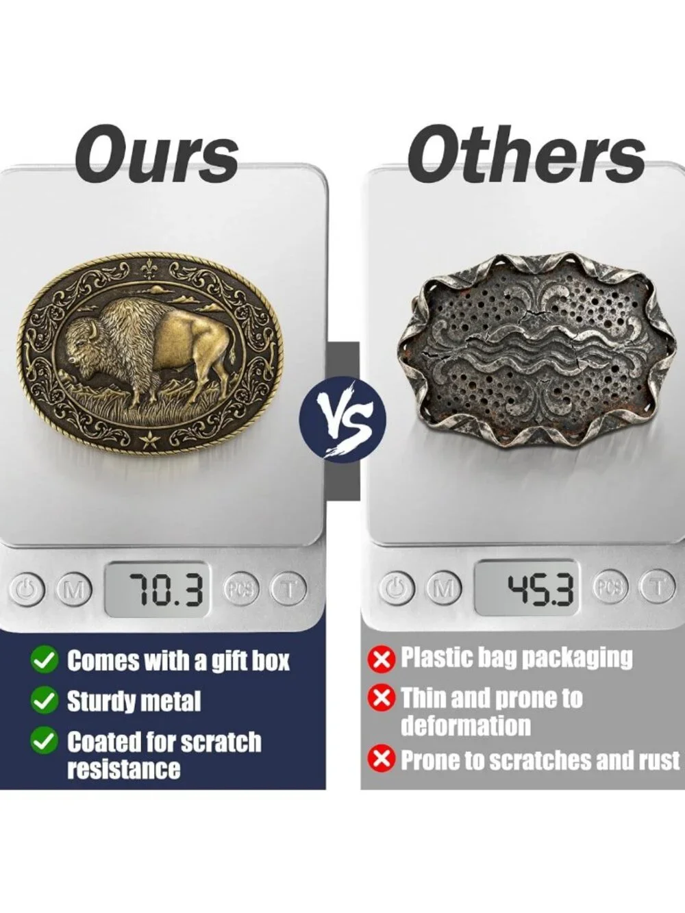 Stylish Western Cowboy Belt Buckle for Men - Texas Bull Rodeo Country Accessory
